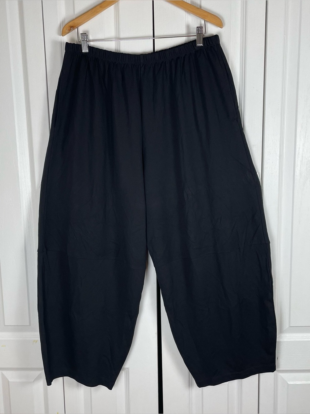 NWOT Bryn Walker Knit Pull On Oversized Barrel Lantern Pants Size S Black Modal